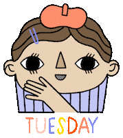 Tuesday Morning Illustration Sticker by Anke Weckmann