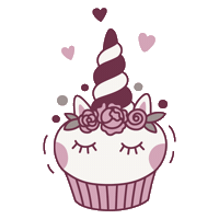 Unicorn Cupcake Sticker by Wilma Wunder