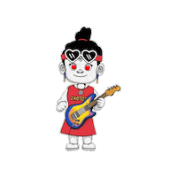 Rock Guitar Sticker by Zhotcita