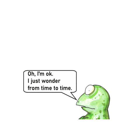 Frog Wondering Sticker