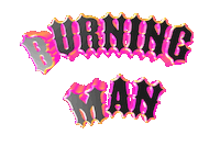 burning man text Sticker