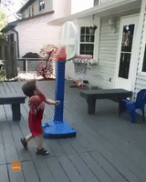 Adorable Kid Demonstrates Impressive Basketball Trick-Shot