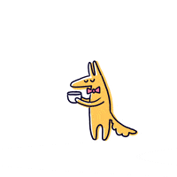 sashka_draws coffee animal surprise shock GIF