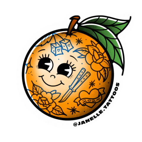 Orange Tattoo Sticker
