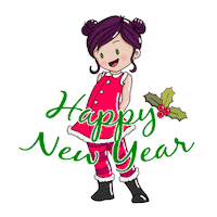 Happy New Year Girl Sticker