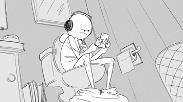 Pooping Look At Phone GIF by CC0 Studios