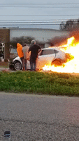 Bystanders Pull Woman Through Window of Burning Car in Garyville, Louisiana