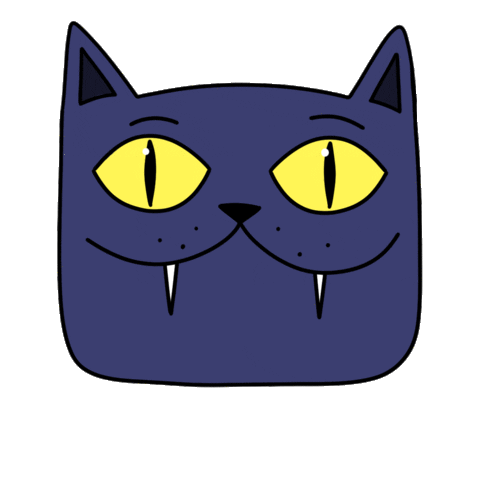 Cat Thank You Sticker by Motherbrainart