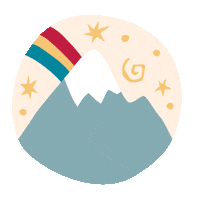 Snowy Mountain Rainbow Sticker by Babipur
