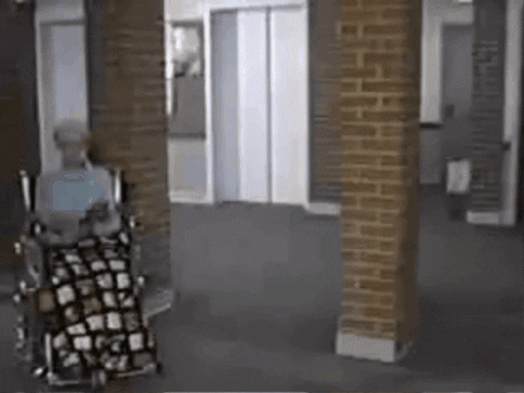 greedycheese giphygifmaker clowns sneak attack nursing home GIF