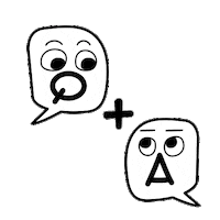 kolamsusustudio black and white talking question answer Sticker