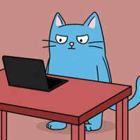 Angry Blue Cat GIF
