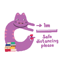 Cat Distance Sticker by Beanstalk Singapore