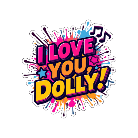 Dolly Love Sticker by Jennifer Greenhill