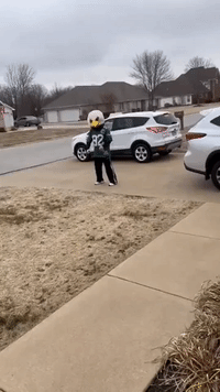 Philly Fan Runs Down Street Dressed as an Eagle as Team Soars into Super Bowl