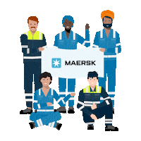 Maersk_official logo rainbow ocean airplane Sticker