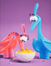 Couple Snacking GIF by Claynosaurz