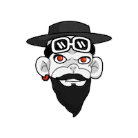 Beard Bart Sticker by Zhot