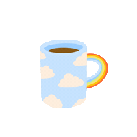 merelymaggie coffee rainbow cloud clouds Sticker