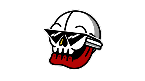 Glasses Skull Sticker