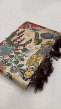 Kalamkari Printed Silk Saree @ ArtistryC.in