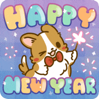 Celebrate Happy New Year GIF by Lazy Corgi