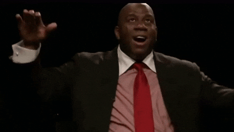 korhoden nba finals magic johnson air out the arena GIF
