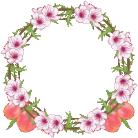 gus_azv peach blossom wreath Sticker