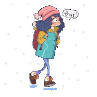 That_Sneha snow winter walking cute girl Sticker