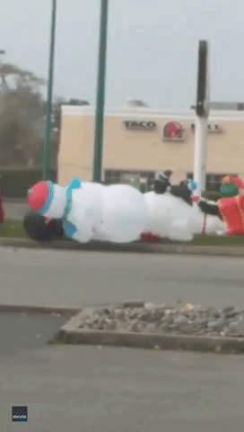 Clash of the Christmas Titans: Inflatable Festive Decorations Duke It Out