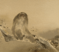 Japanese Art Monkey GIF by GIF IT UP