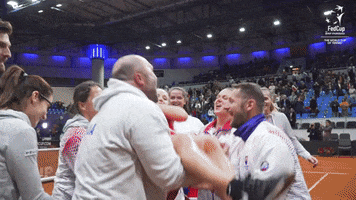 Celebration Team GIF by Fed Cup by BNP Paribas