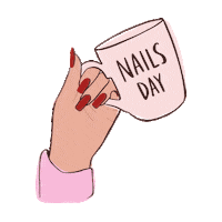 S_Estrada day hand nails mug Sticker