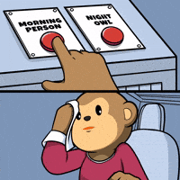 Tired Good Morning GIF by Wise Monkey Meme