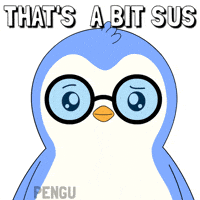Suspicious Penguin GIF by Pudgy Penguins
