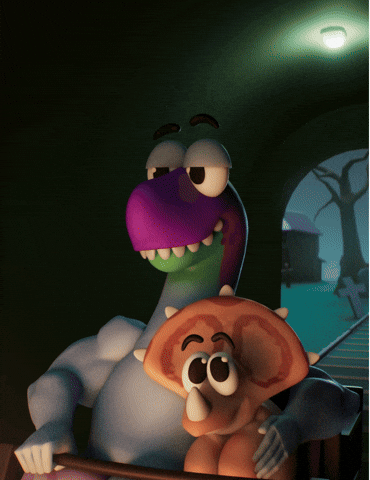 Scared Date Night GIF by Claynosaurz