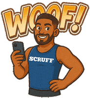 Woof Moreno Sticker by SCRUFF