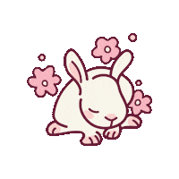 Bunny Sleeping Sticker by NTUCAC
