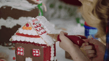 Decorating Gingerbread House GIF by Hallmark Mystery