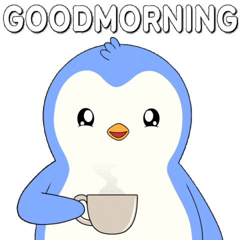 Good Morning Drinking Sticker by Pudgy Penguins