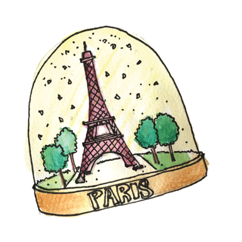 Paris Snowball Sticker