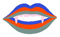 SUPERNICELETTERS halloween scary spooky lips Sticker