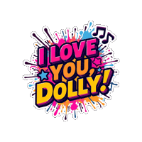 Dolly Love Sticker by Jennifer Greenhill