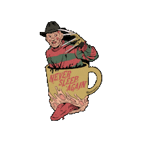 Sleepy Wes Craven Sticker by Rad Coffee