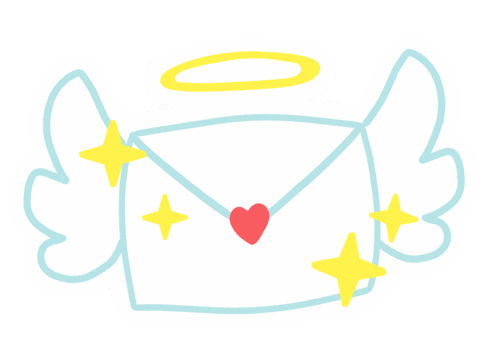 love letter angel Sticker by Snacky Boy