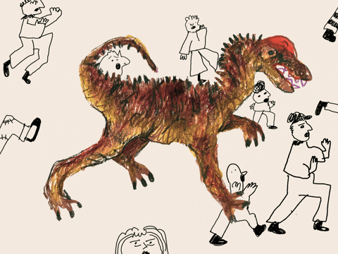 Scared Dinosaur GIF