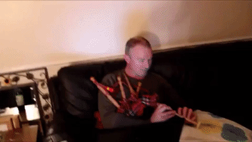 Dad Fails Miserably at Playing Bagpipes