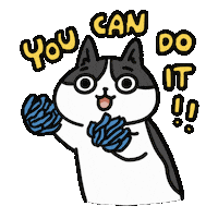 You Can Do It Sticker by Cat and Cat Comics