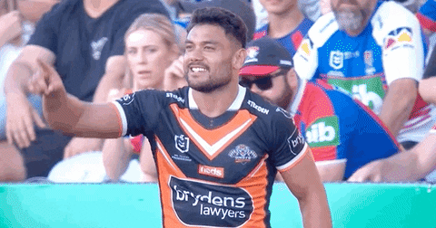 Celebrate David Nofoaluma GIF by Wests Tigers