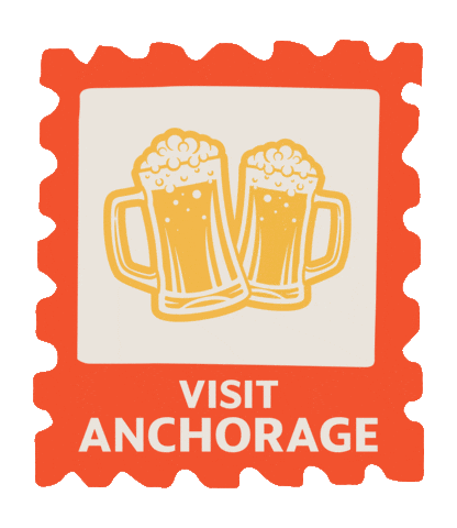 VisitAnchorage summer beer cheers stamp Sticker
